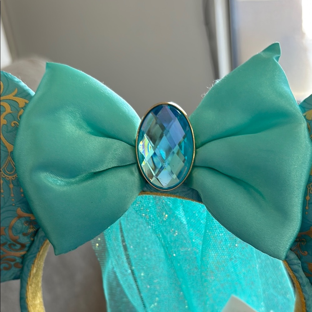 Turquoise and Gold Kids Headband Princess Jasmine Disney Ears - Picture 5 of 6